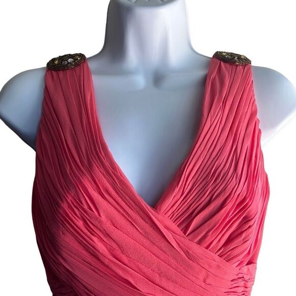 Marchesa Notte Pink 100% Silk Cocktail Dress Pleated Fit Flare NWT Sz 8 $850 - Picture 3 of 16